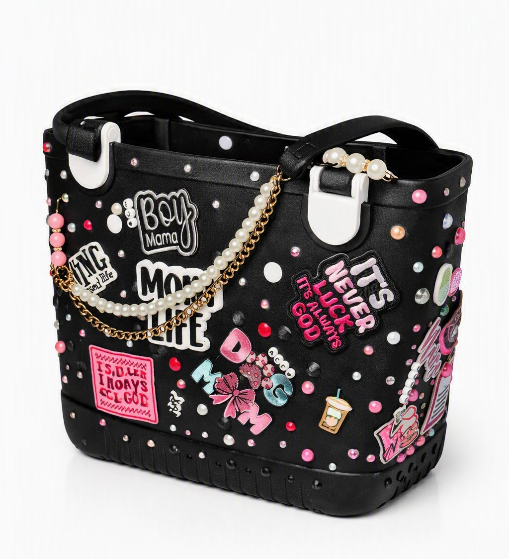 Black Luxe Medium Tote
